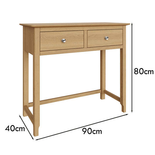 Taberno 2 Drawer Dressing Table Natural Oak
