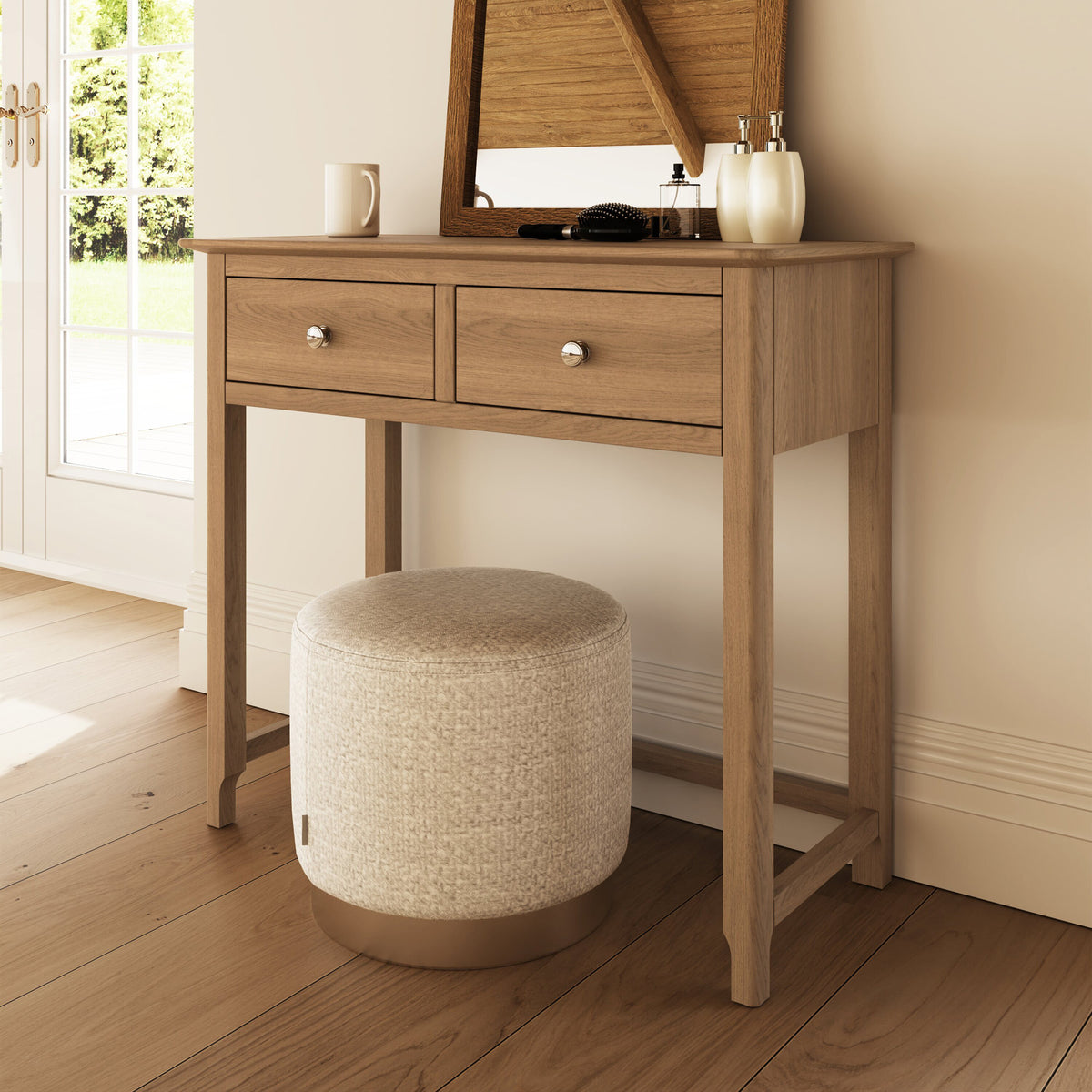 Taberno 2 Drawer Dressing Table Natural Oak