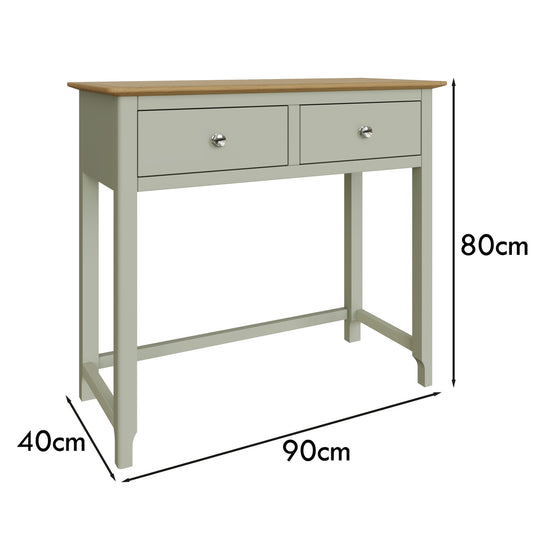 Taberno 2 Drawer Dressing Table Sage Green