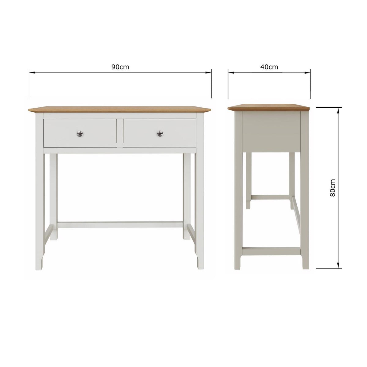 Taberno 2 Drawer Dressing Table Linen White