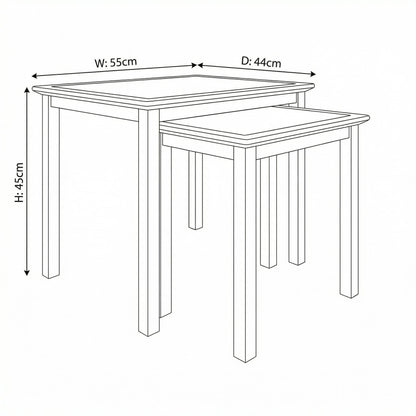 Taberno Oak Nest Of 2 Tables Sage Green