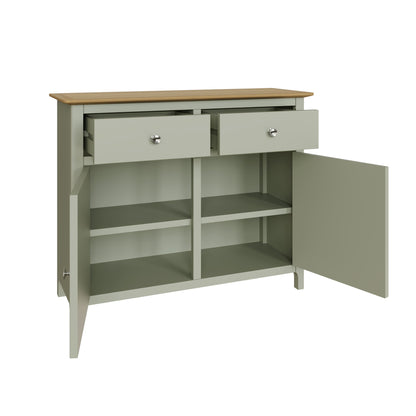 Taberno Oak 2 Door 2 Drawer Sideboard Sage Green
