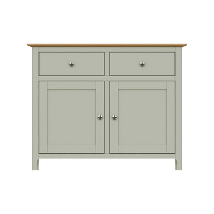 Taberno Oak 2 Door 2 Drawer Sideboard Sage Green