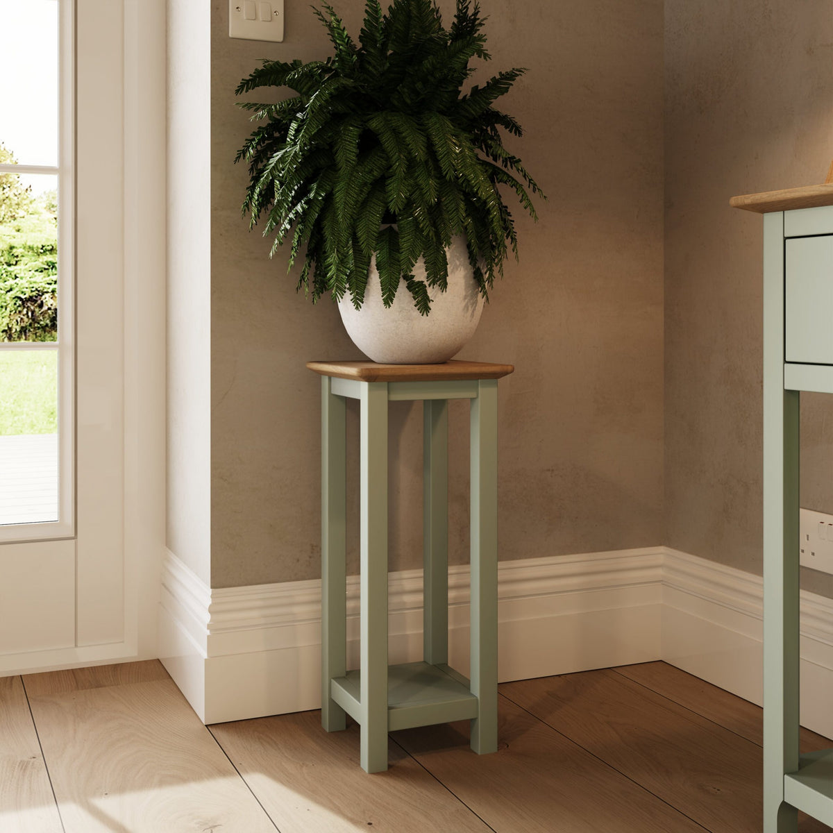 Taberno Oak End Side Table Sage Green