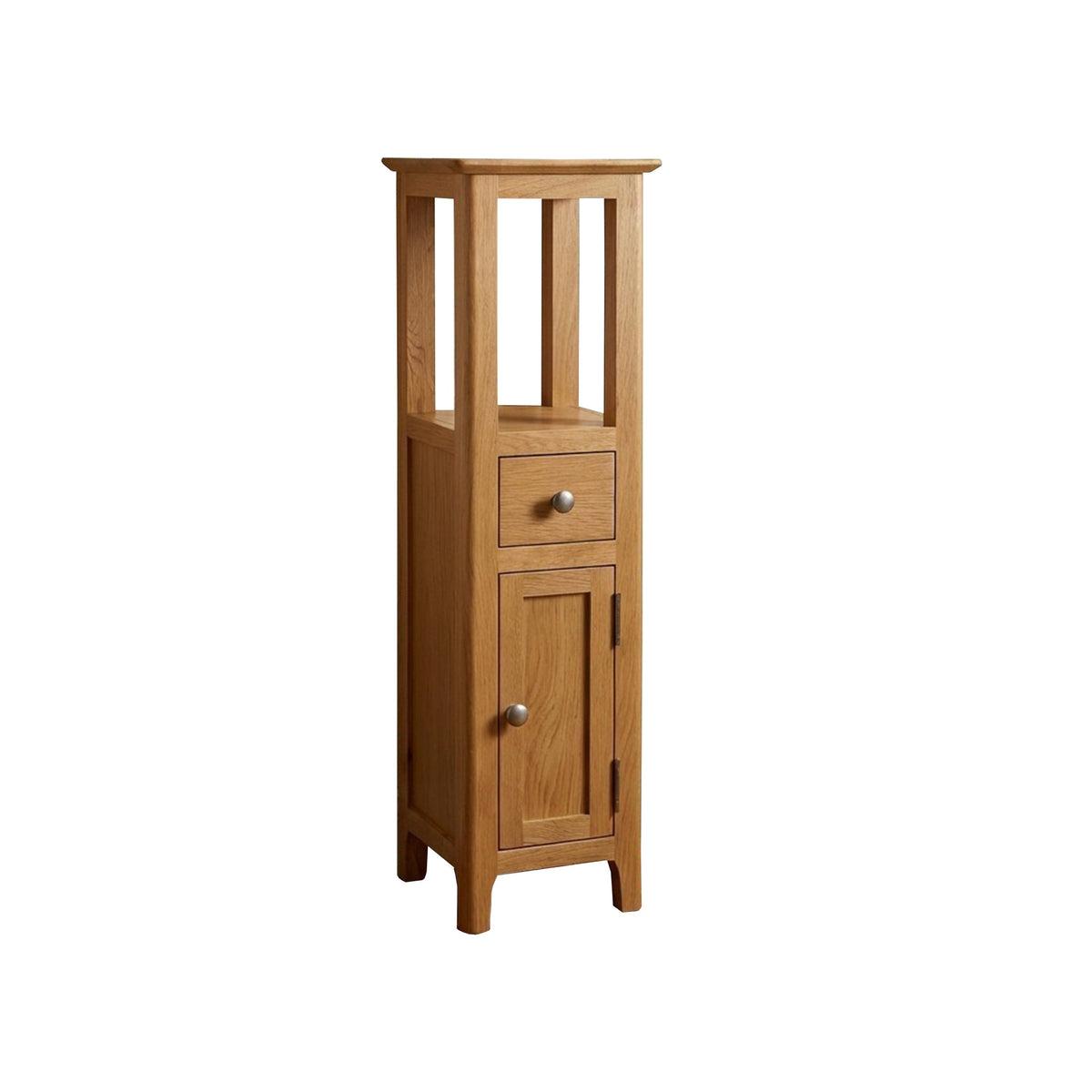 Taberno Oak Tall Slim Open Top Assembled Cabinet