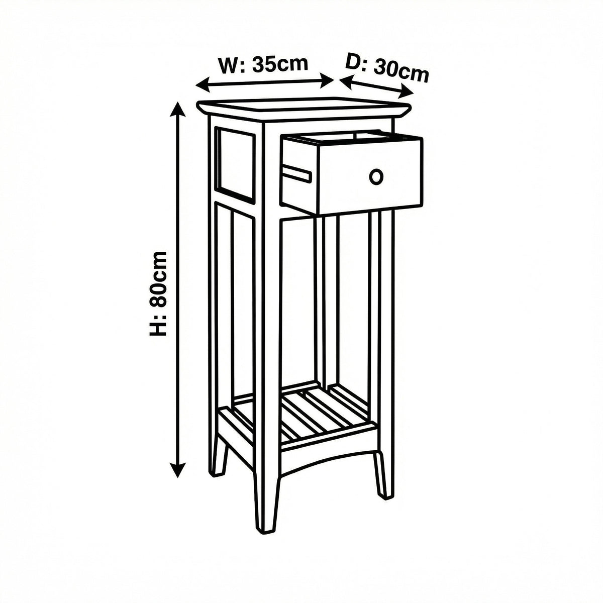 Taberno Oak 1 Drawer Assembled Telephone Table