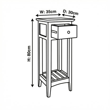 Taberno Oak 1 Drawer Assembled Telephone Table