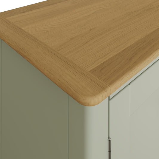 Taberno Oak 2 Door TV Unit Sage Green