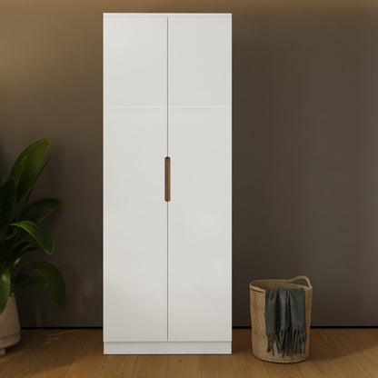 Veloce 2 Door Double Wardrobe - White Gloss, Quick Click Assembly