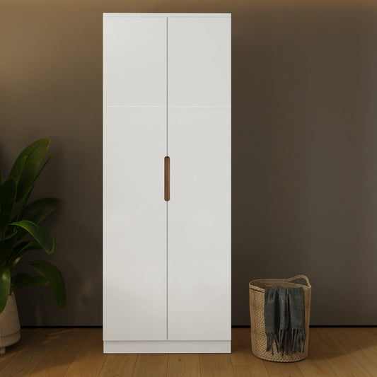 Veloce 2 Door Double Wardrobe - White Gloss, Quick Click Assembly