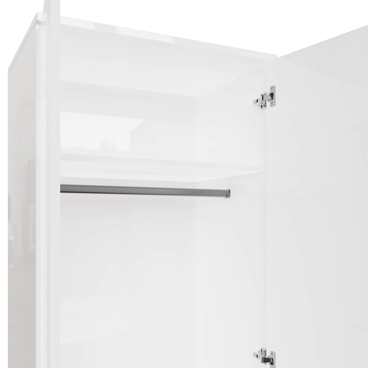 Veloce 2 Door Double Wardrobe - White Gloss, Quick Click Assembly