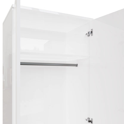 Veloce 2 Door Double Wardrobe - White Gloss, Quick Click Assembly