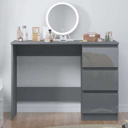 Stora 3 Drawer Dressing Table - Grey Gloss Front