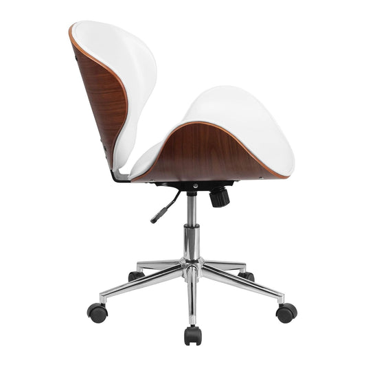 White and Walnut Designer Office Chair