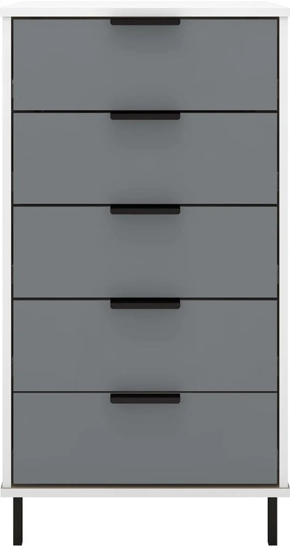 Madrid 5 Drawer Chest   Greywhite Gloss 2022  F03