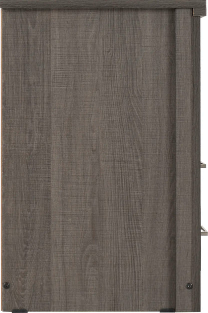 Lisbon 2 Drawer Bedside Black Wood Grain 2020  04