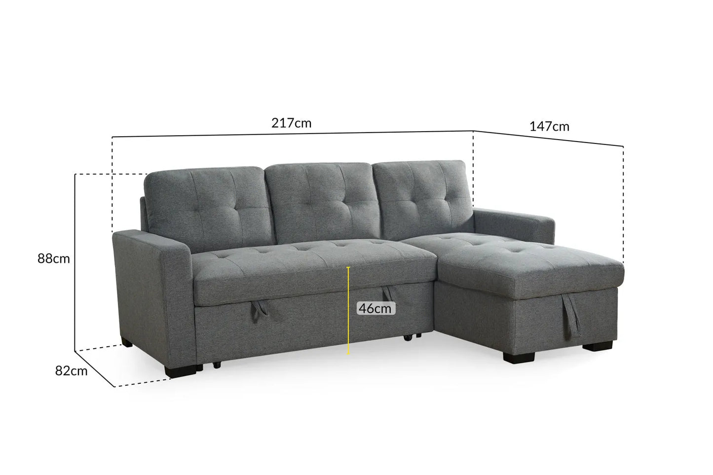 Alder Universal Corner Sofabed – Grey