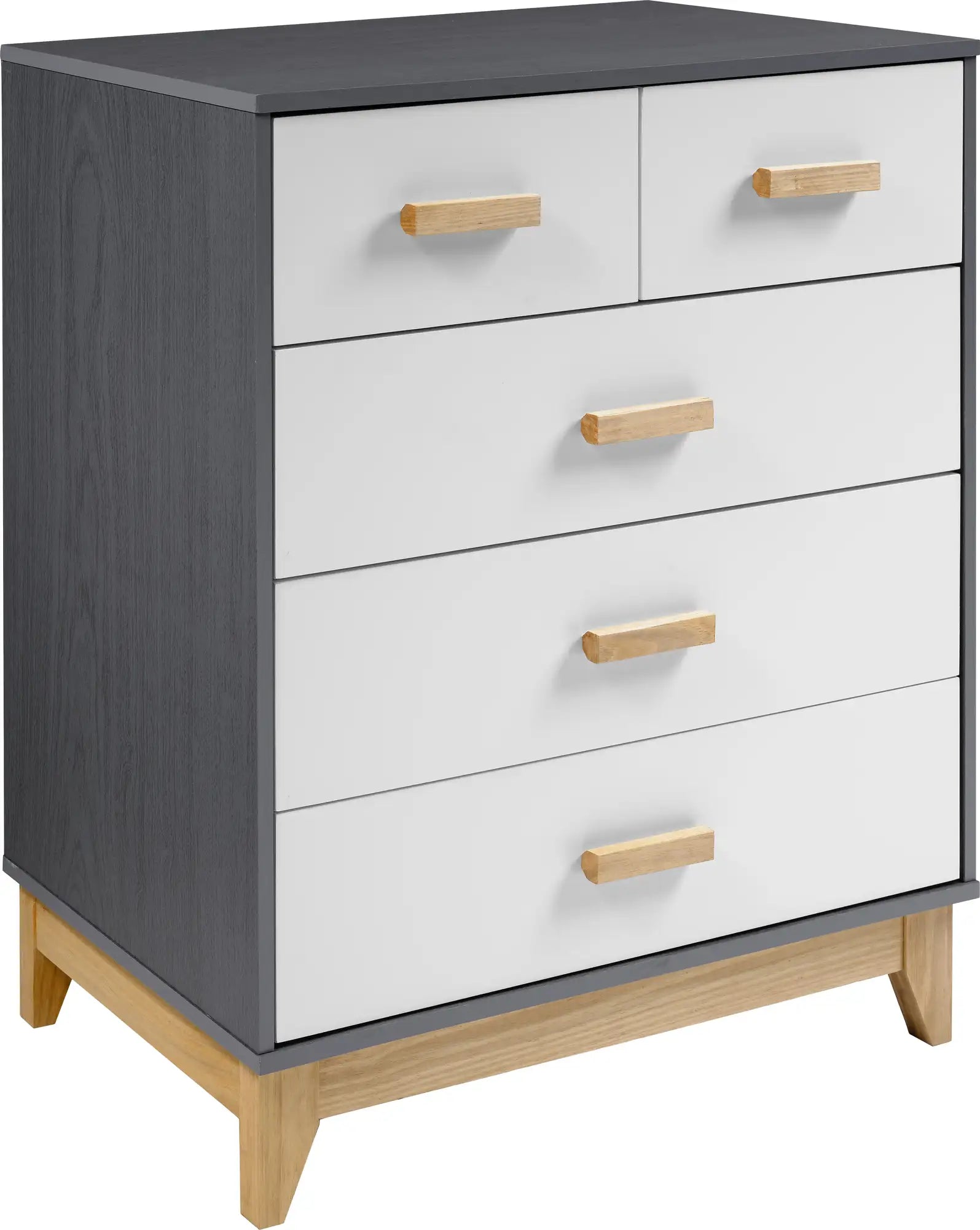Cleveland 3+2 Drawer Chest   Whitegrey Metal Effect 2023  F 01