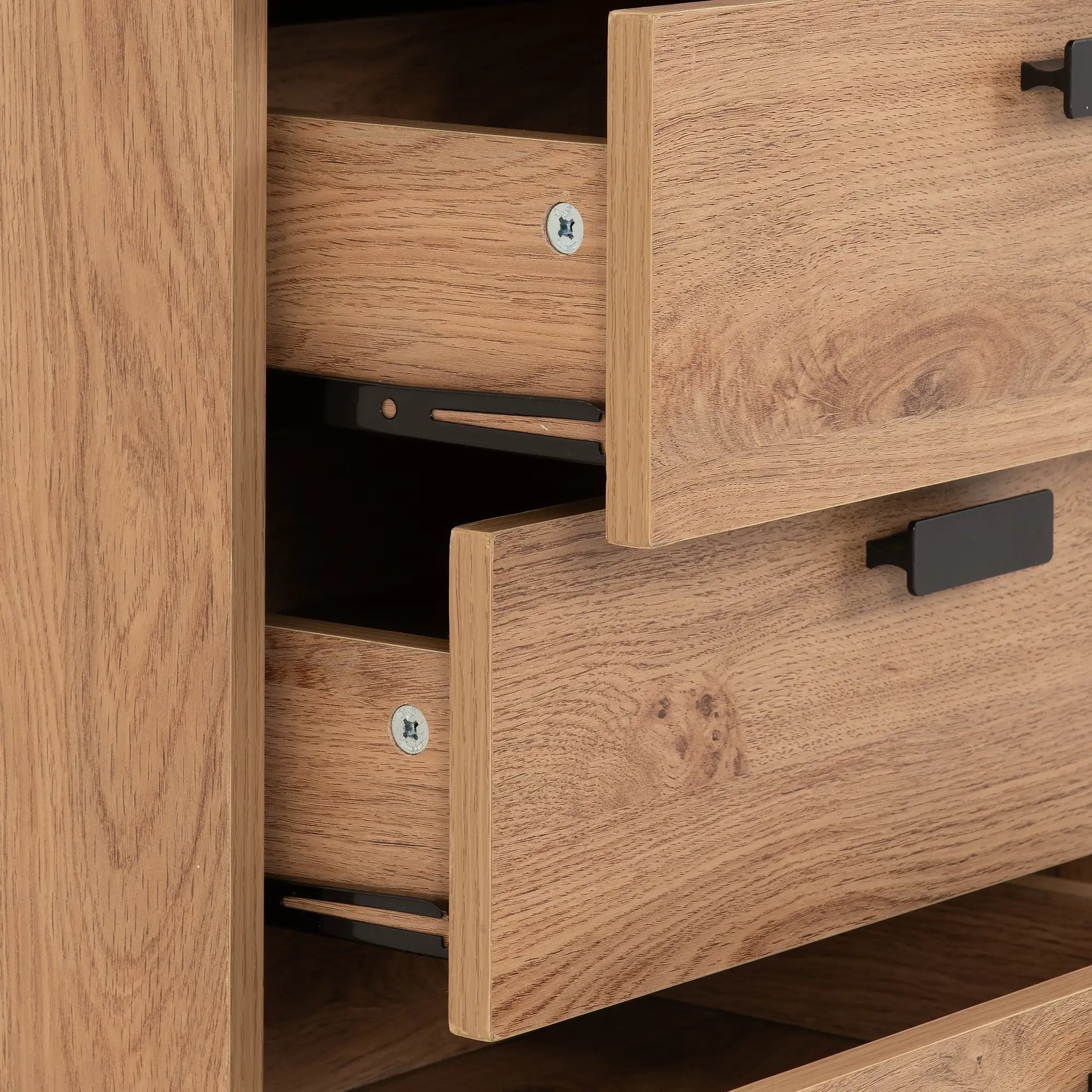 Leon 5 Drawer Narrow Chest   Medium Oak Effect 2023  06