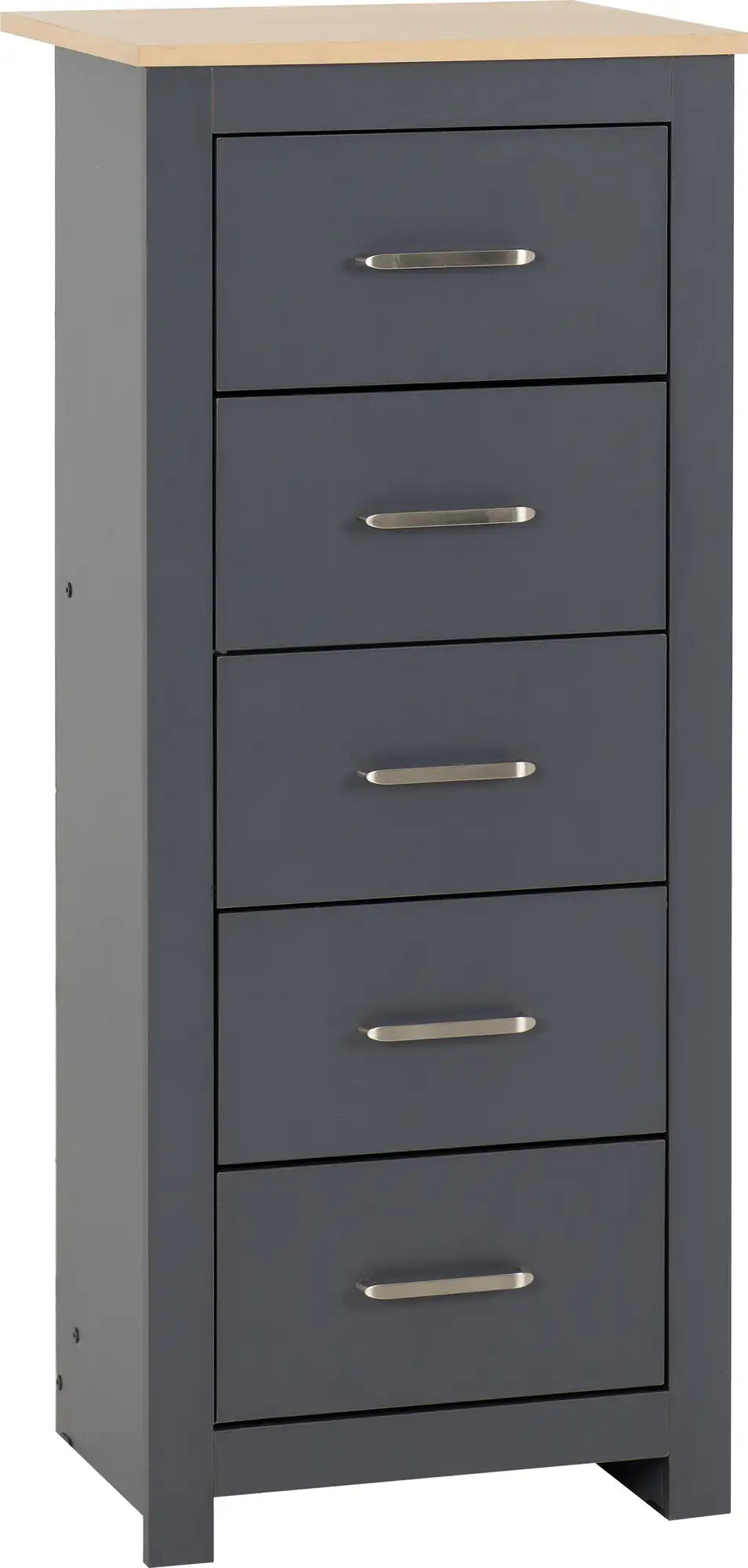 Portland 5 Drawer Narrow Chest   Greyoak Effect 2023  01