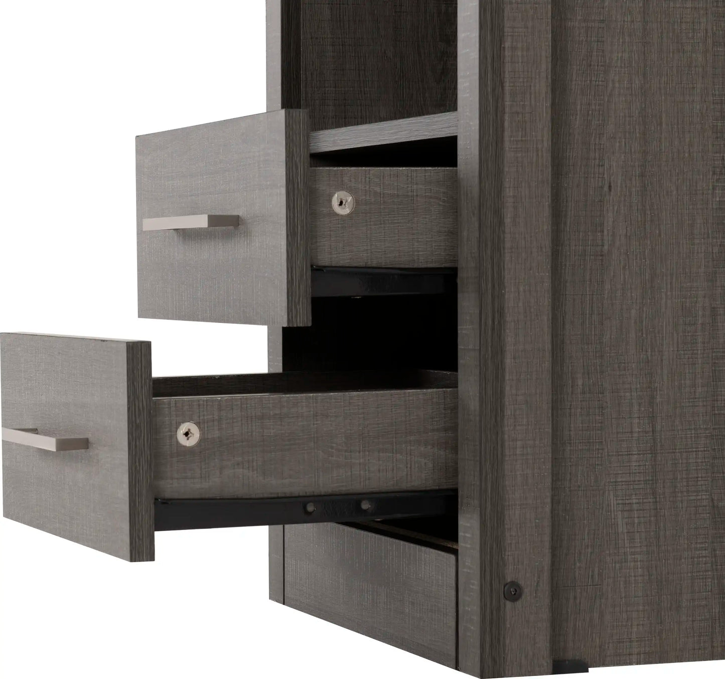 Lisbon 2 Drawer Bedside Black Wood Grain 2020  06