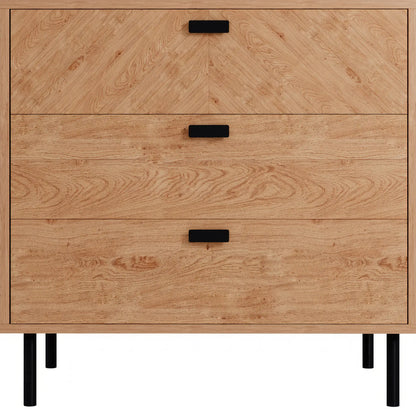 Leon 3 Drawer Chest   Medium Oak Effect 2023  02 Dx