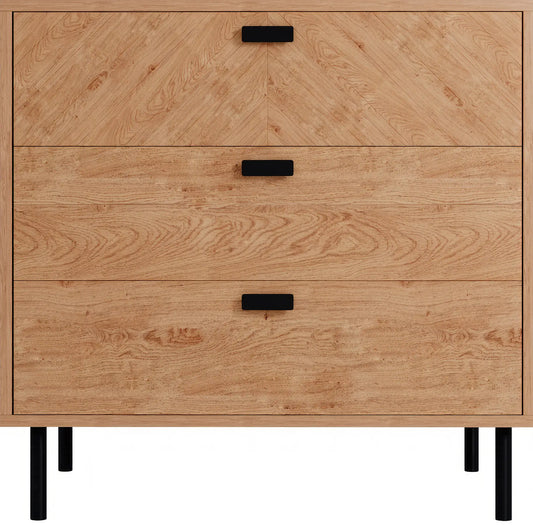Leon 3 Drawer Chest   Medium Oak Effect 2023  02 Dx