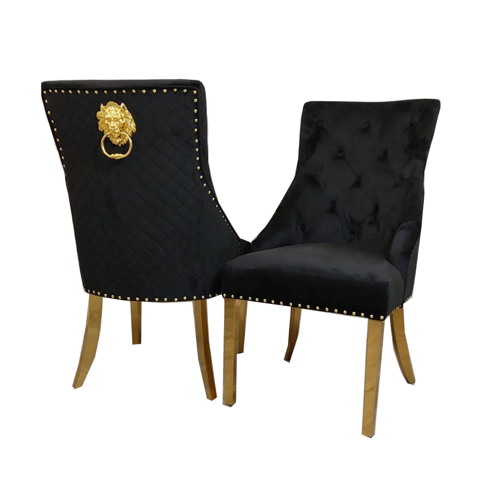 Bentley Gold Velvet Dining Chair – Set of 2