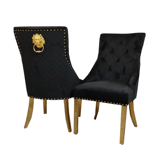 Bentley Gold Velvet Dining Chair – Set of 2