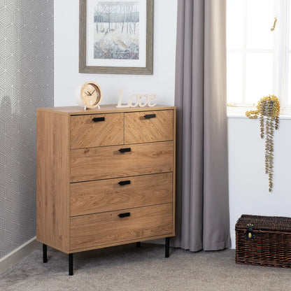 Leon 3+2 Drawer Chest   Medium Oak Effect 2023  07