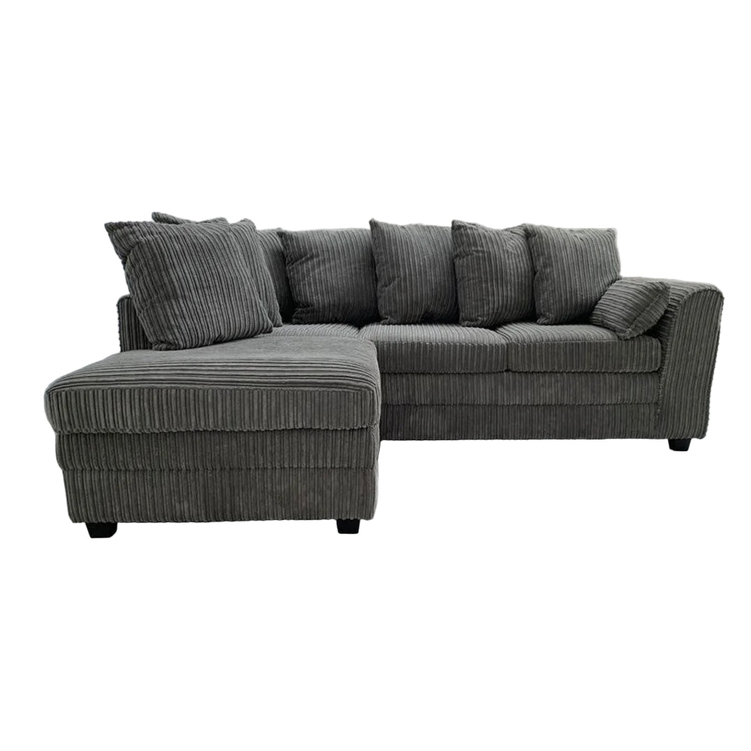 Dylan Jumbo Cord Corner Sofa – Grey