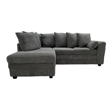 Dylan Jumbo Cord Corner Sofa – Grey