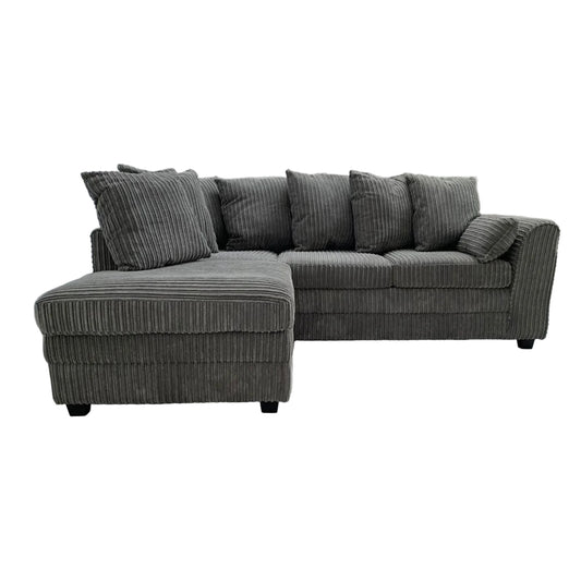 Dylan Jumbo Cord Corner Sofa – Grey