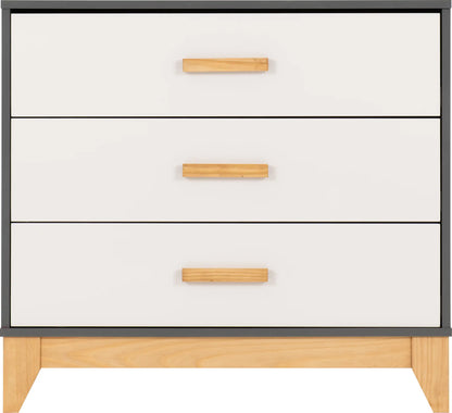 Cleveland 3 Drawer Chest   Whitegrey Metal Effect 2024  03