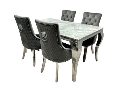 Sofia Grey & Silver Dining Table – All Sizes