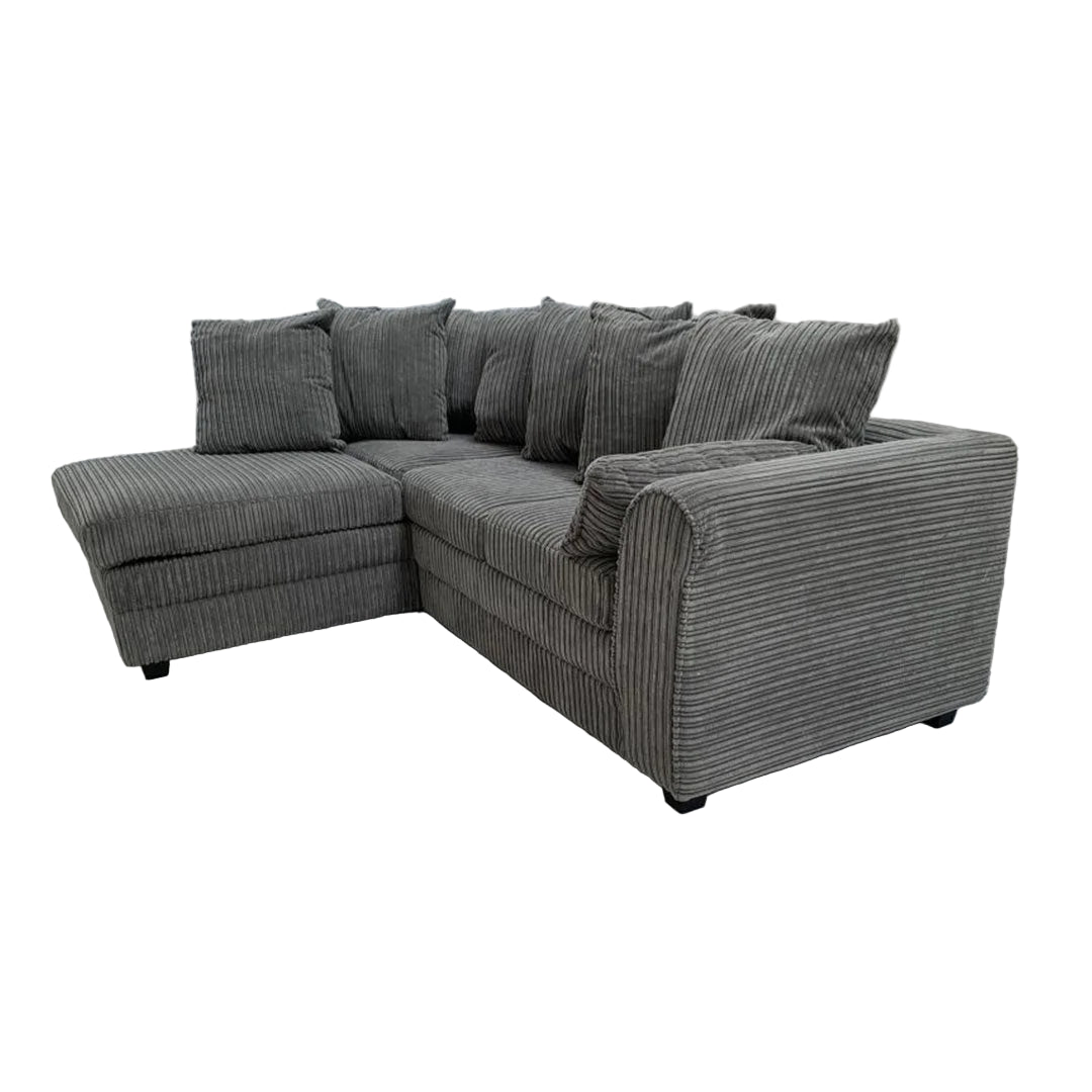 Dylan Jumbo Cord Corner Sofa – Grey