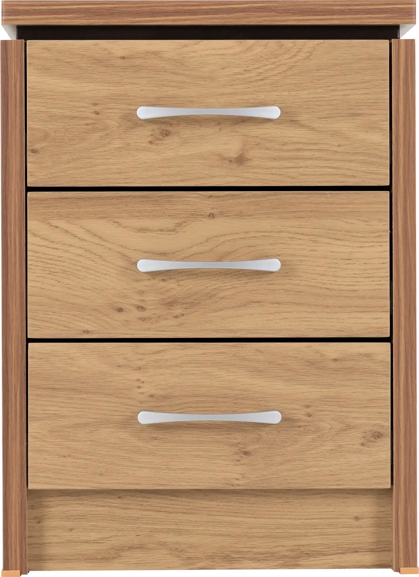 Charles 3 Drawer Bedside Oak Effect Veneer 2021  03
