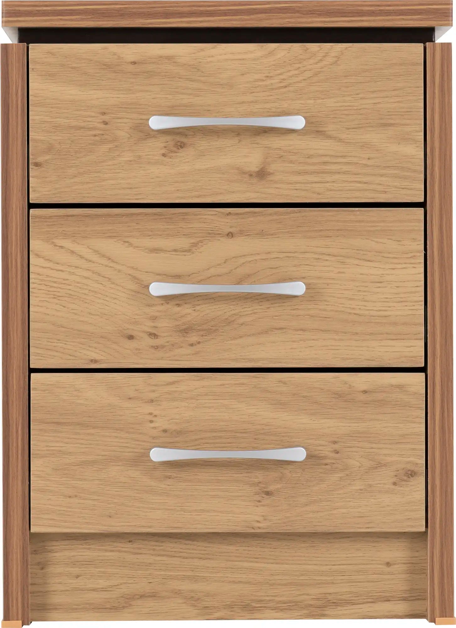 Charles 3 Drawer Bedside Oak Effect Veneer 2021  03