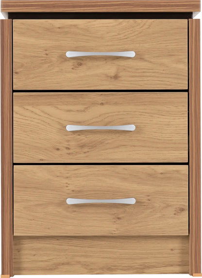 Charles 3 Drawer Bedside Oak Effect Veneer 2021  03