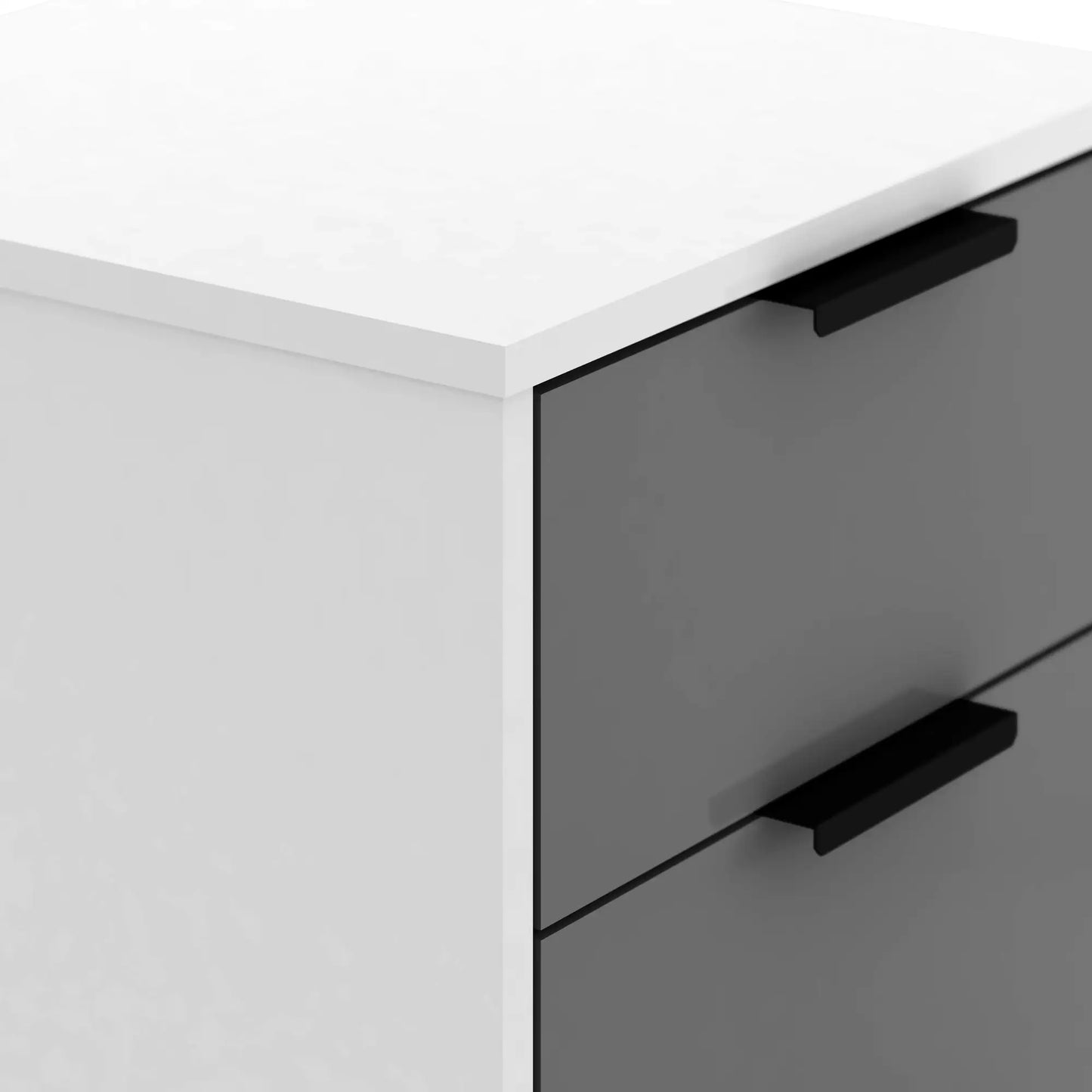 Madrid 3 Drawer Bedside   Greywhite Gloss 2022  F07