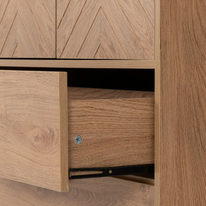 Leon 2 Door 2 Drawer Cabinet   Medium Oak Effect 2023  06