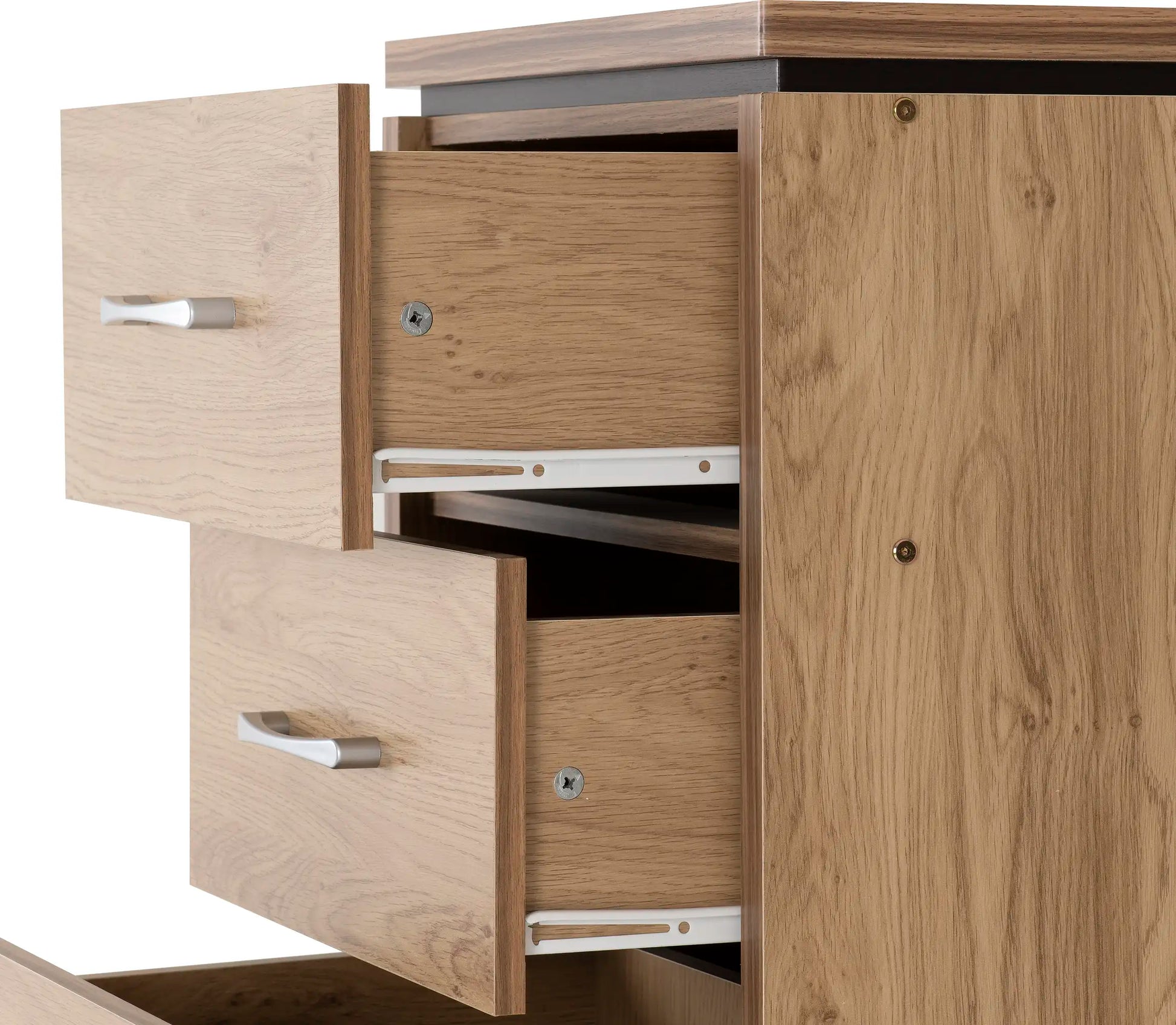 Charles 5 Drawer Narrow Chest Oak Effect Veneer 2021  06