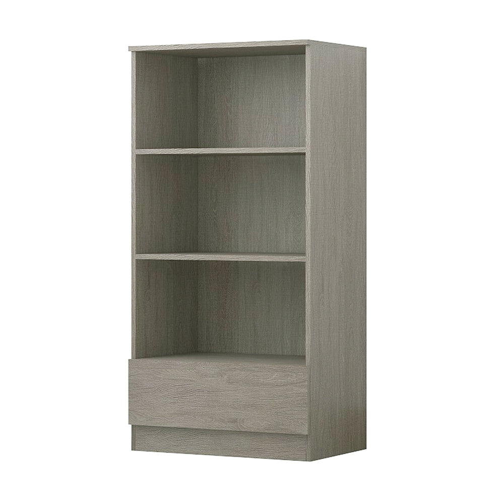 Stora 3 Shelf Bookcase 120cm With Bottom Drawer - Rustic Oak