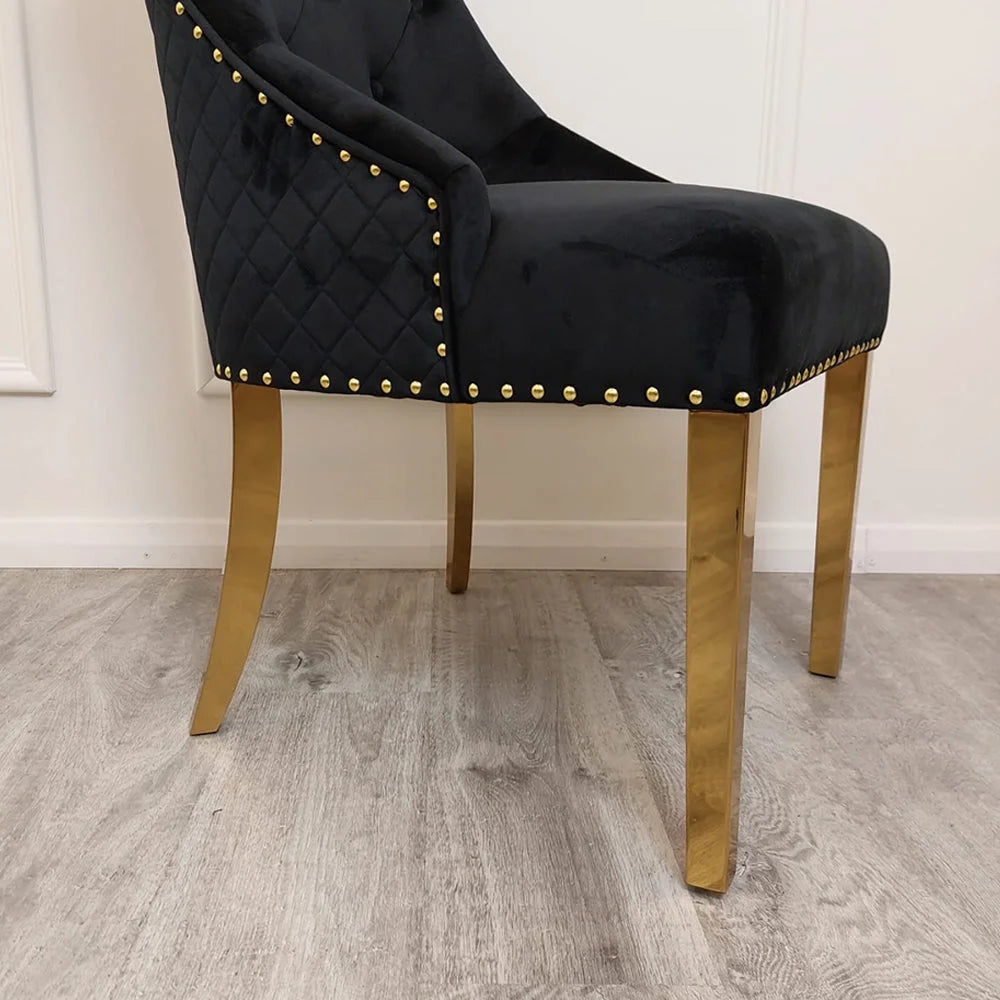 Bentley Gold Velvet Dining Chair – Set of 2