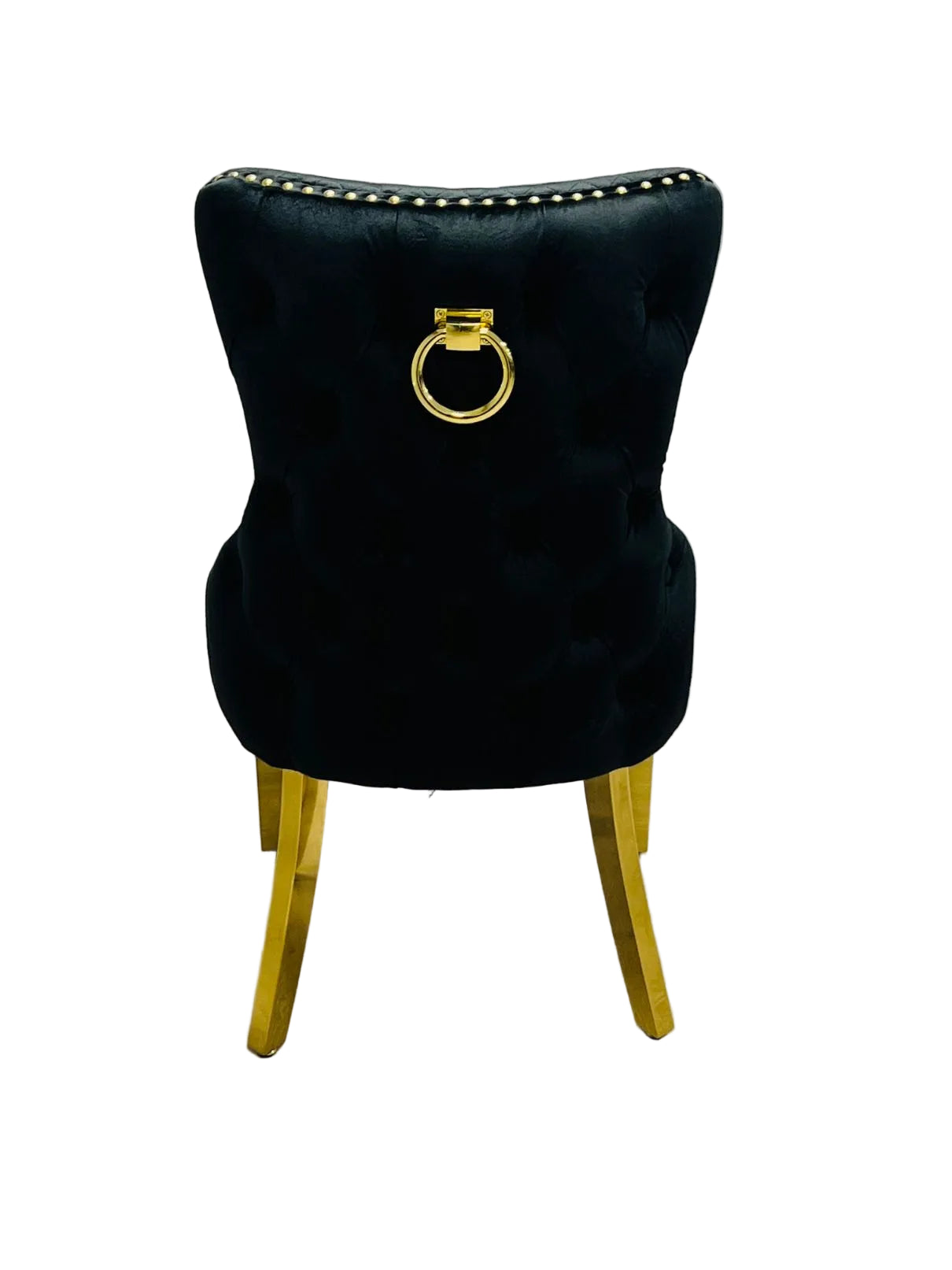 Victoria Black & Gold Ring Knocker Dining Chair (Set of 2)