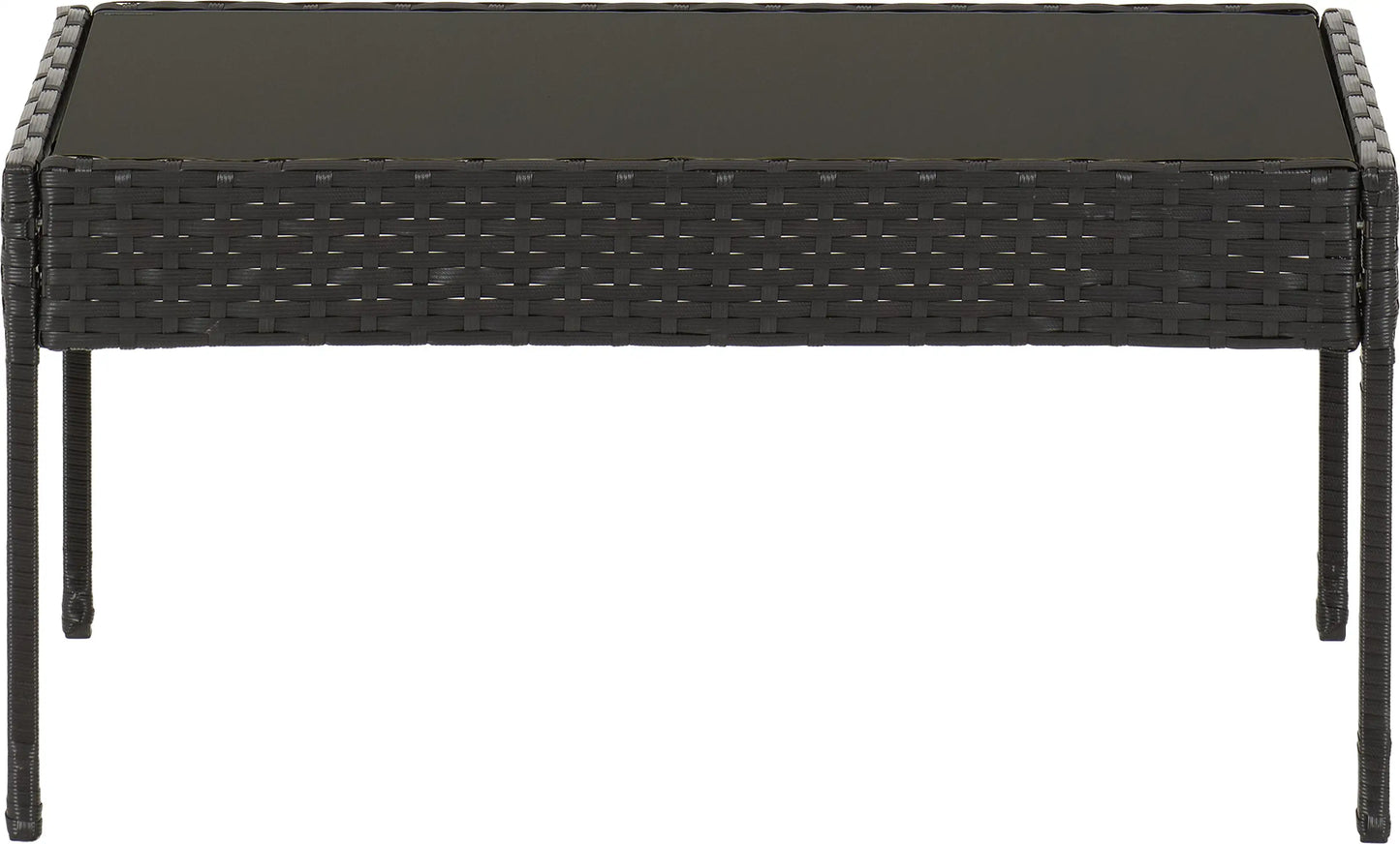 Cedar 4Pc Garden Set   Black Rattangrey Fabricblack Glass 2024  12