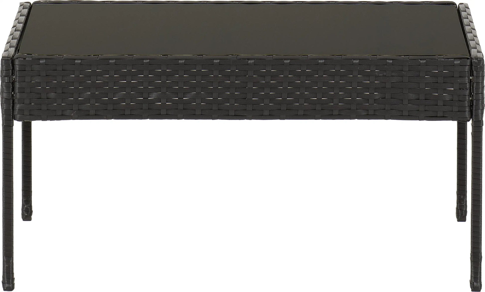 Cedar 4Pc Garden Set   Black Rattangrey Fabricblack Glass 2024  12