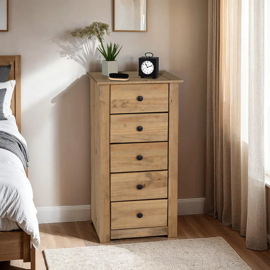 Panama 5 Drawer Chest Natural Wax  Pr
