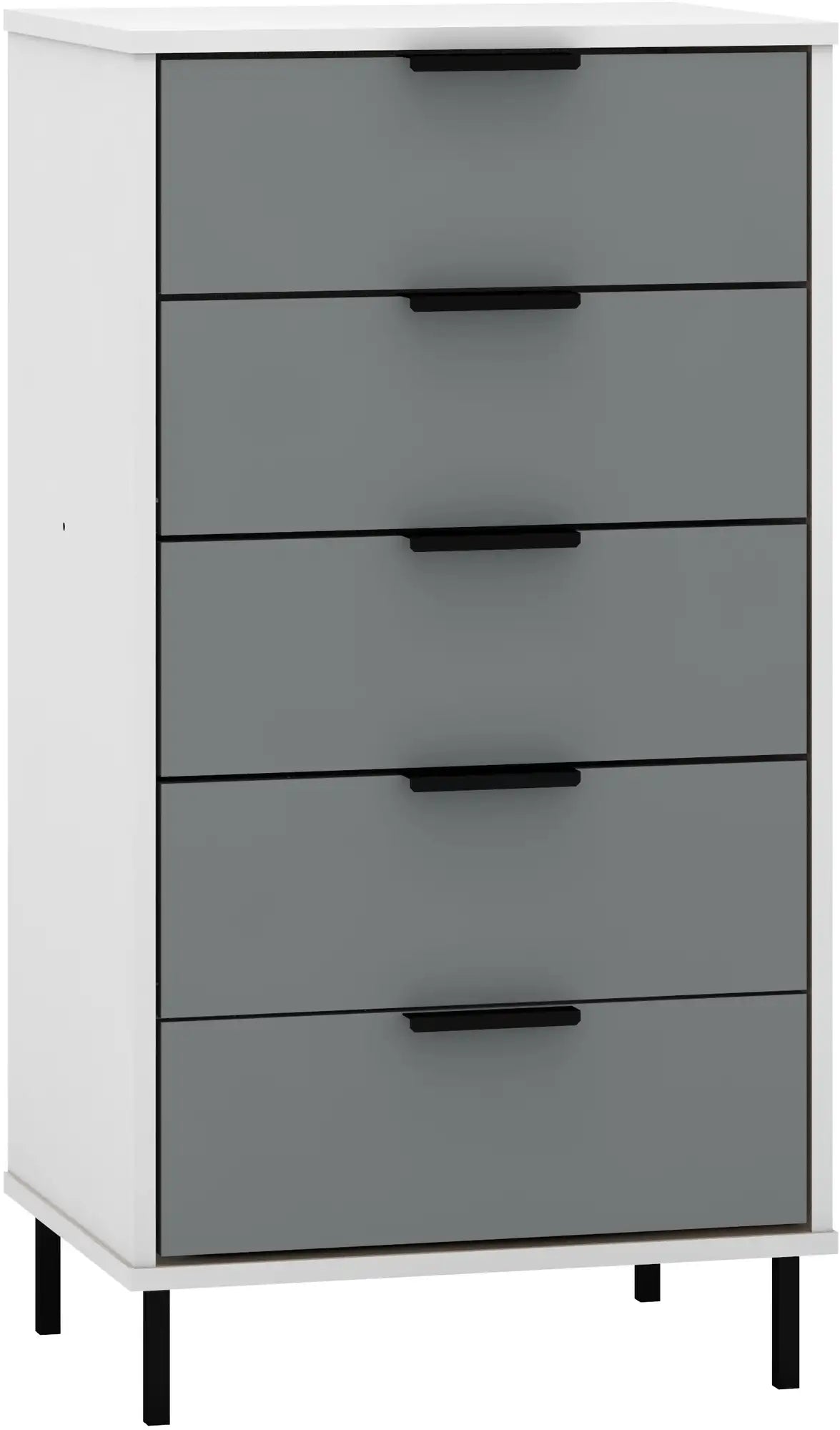 Madrid 5 Drawer Chest   Greywhite Gloss 2022  F01