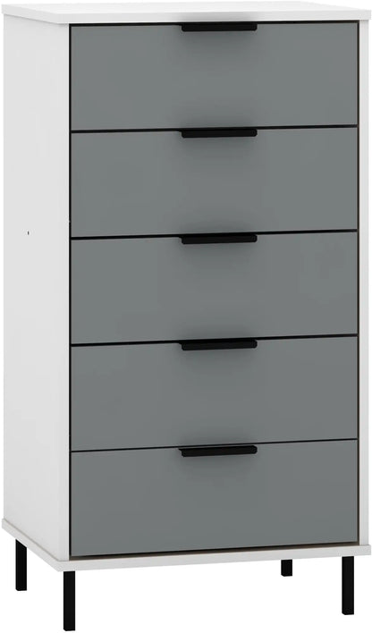 Madrid 5 Drawer Chest   Greywhite Gloss 2022  F01
